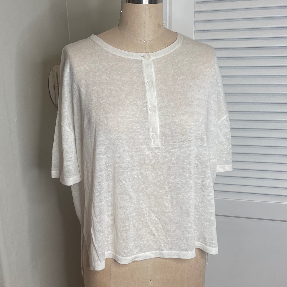 Skull Cashmere White/cream Button-Down Shirt linen szS